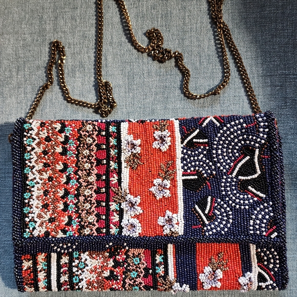 Anthropologie Handbags - Anthropologie Colorful Beaded Crossbody Bag